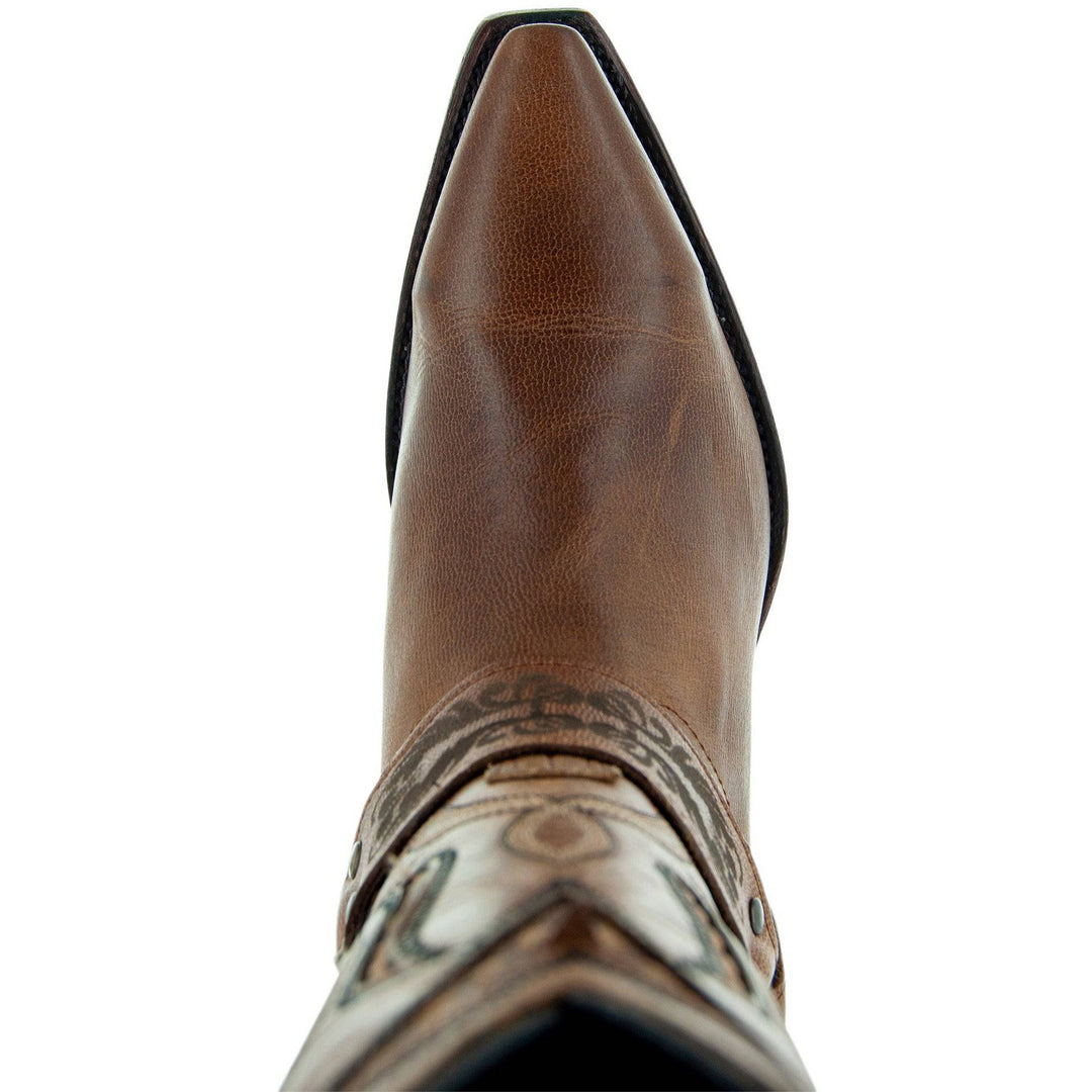 Women's Brown Leather Harness Boots