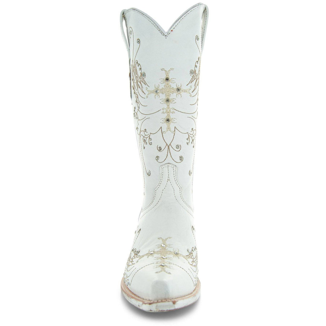 White Rhinestone Wedding Cowgirl Boots