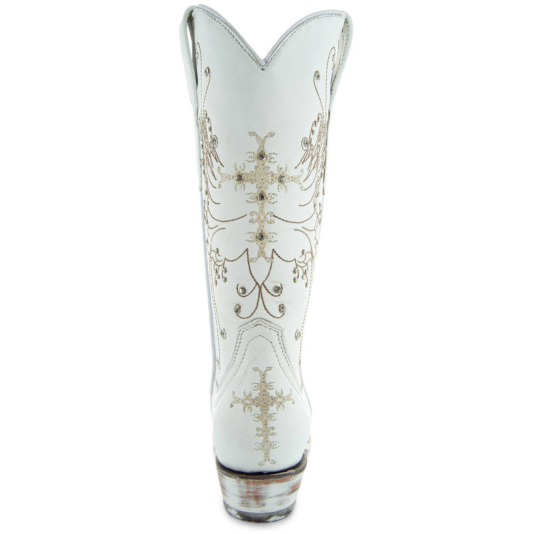 White Rhinestone Wedding Cowgirl Boots