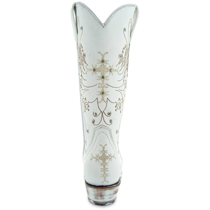 White Rhinestone Wedding Cowgirl Boots