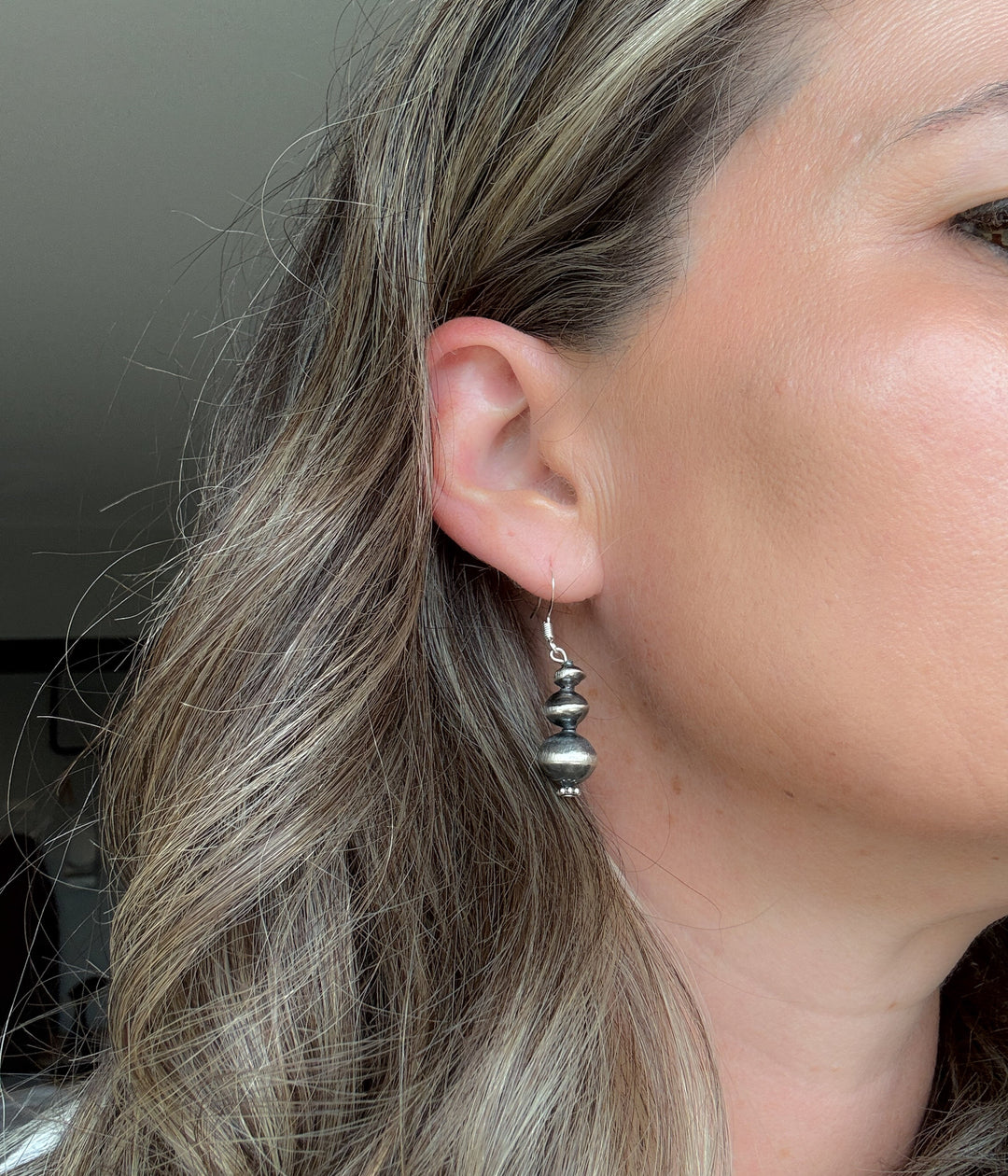 Saucer Authentic Navajo Pearl Earrings