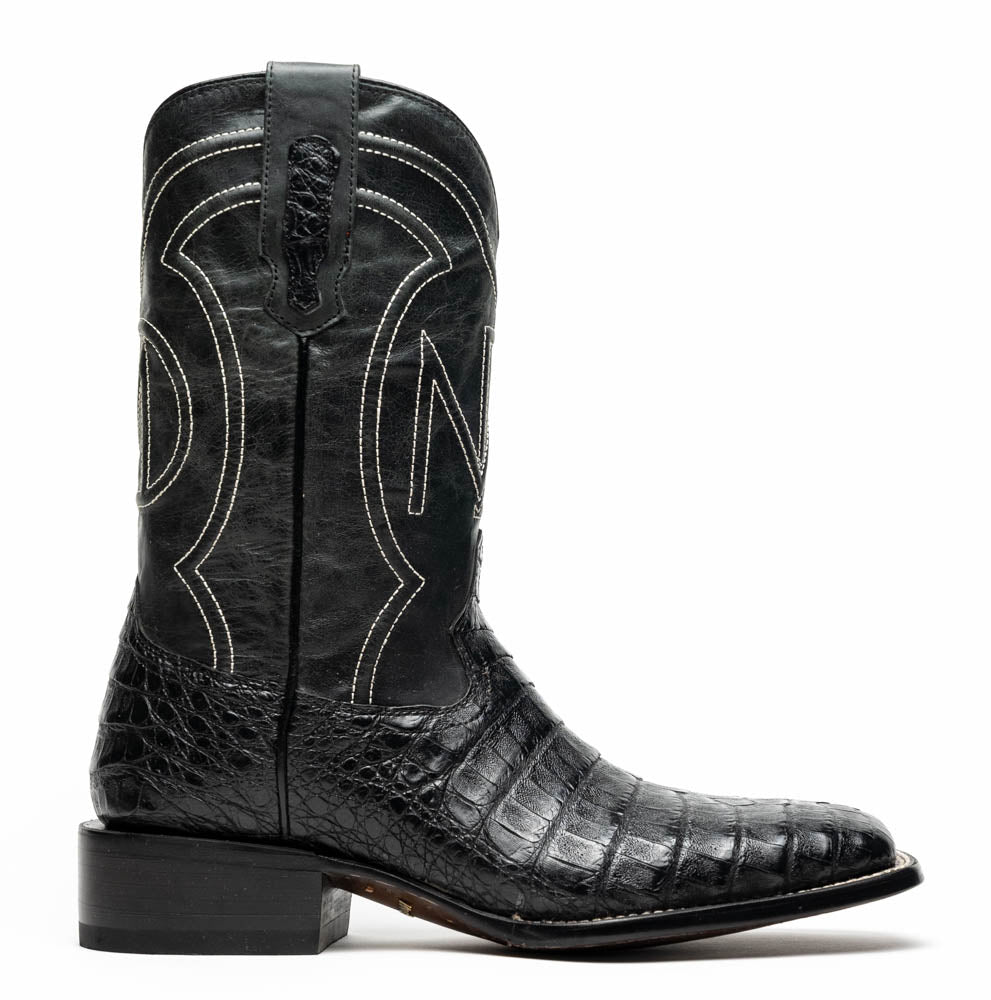 Marco Di Milano Tucson Black Caiman Cowboy Boots
