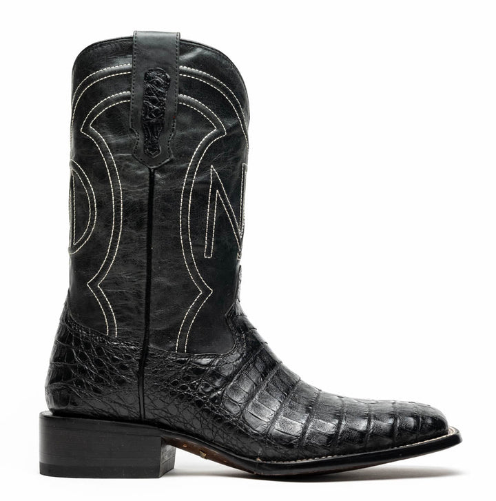 Marco Di Milano Tucson Black Caiman Cowboy Boots