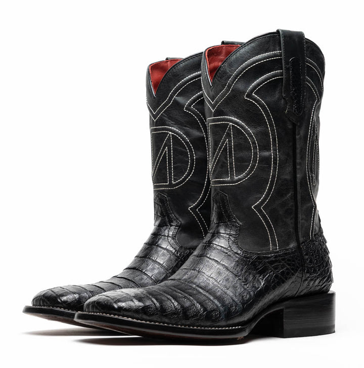 Marco Di Milano Tucson Black Caiman Cowboy Boots