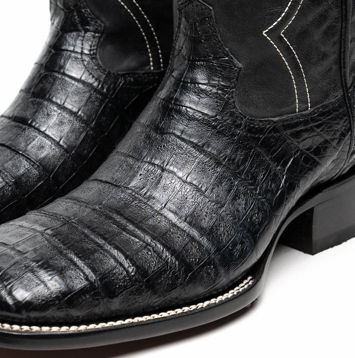 Marco Di Milano Tucson Black Caiman Cowboy Boots