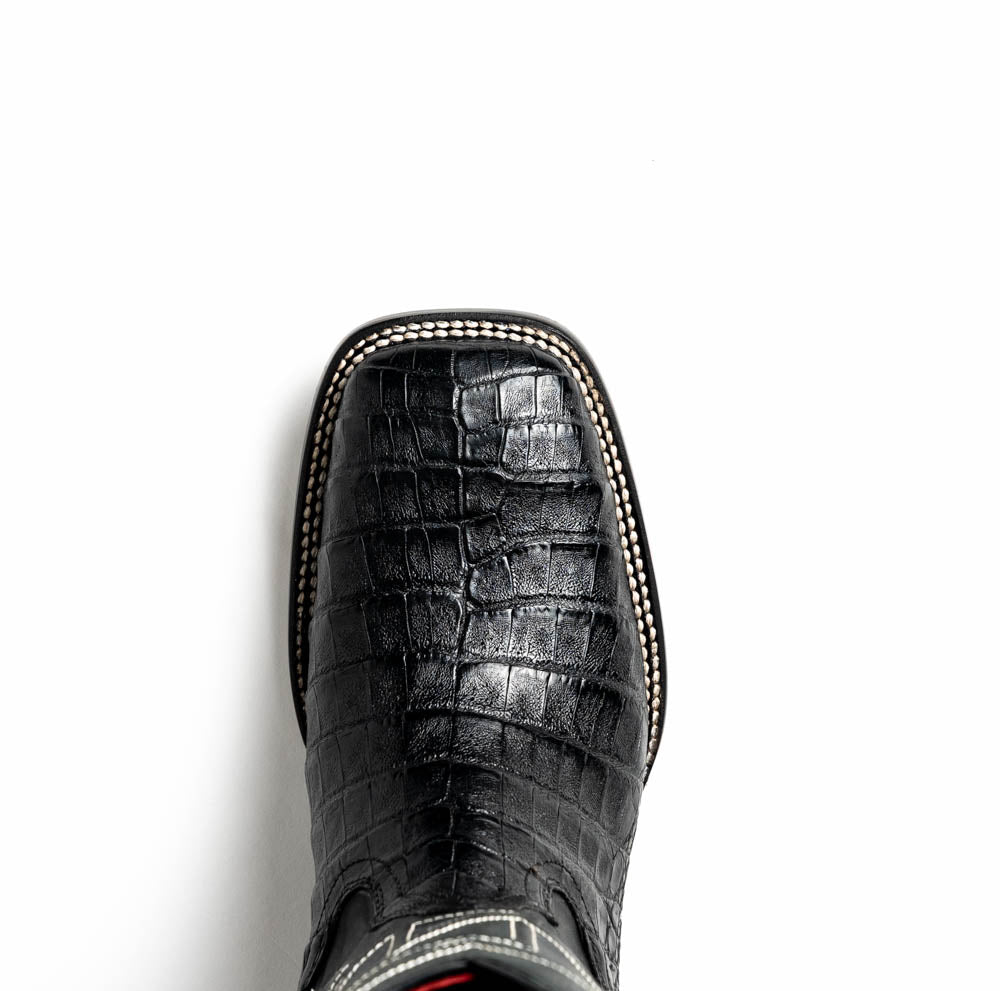Marco Di Milano Tucson Black Caiman Cowboy Boots