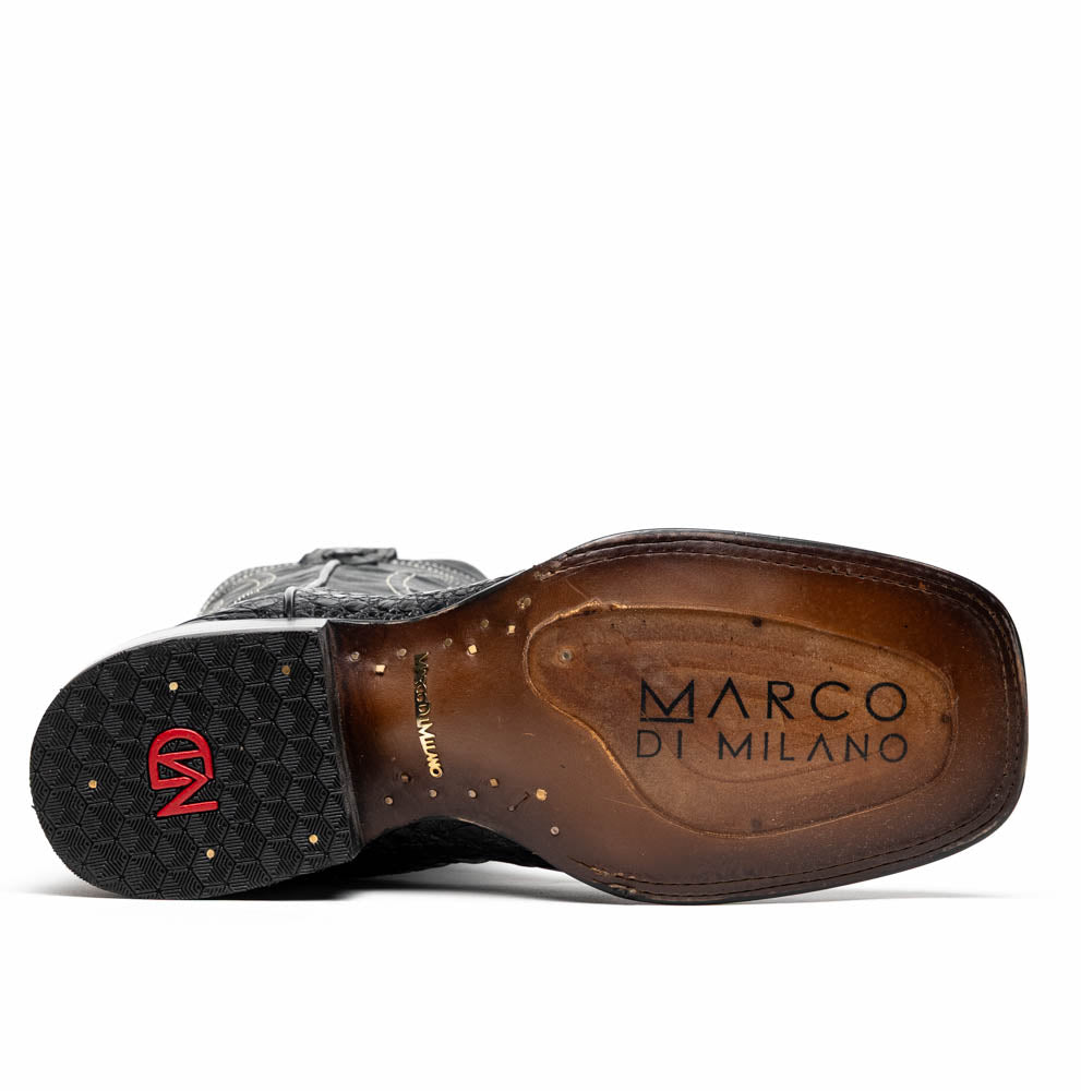 Marco Di Milano Tucson Black Caiman Cowboy Boots
